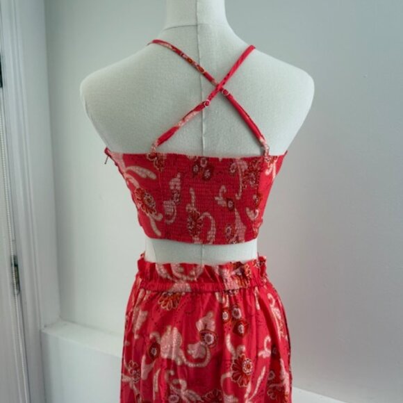 A.L.C. Frances Maxi Skirt & Arit Floral Sweetheart Crop Top Women's Size 2 - Picture 3 of 9